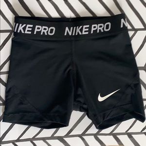 YXS Black Nike Pro shorts